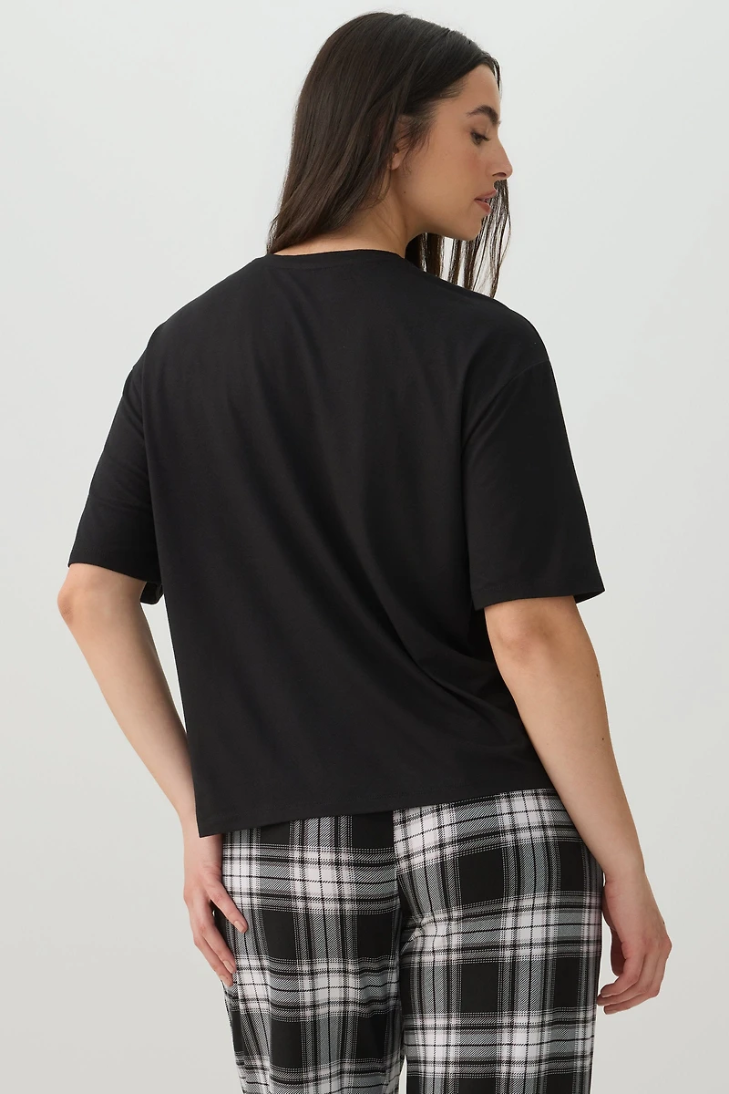 Haut de pyjama à imprimé graphique