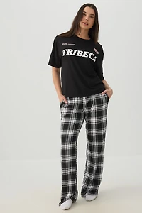 Pantalon de pyjama droit très doux à carreaux