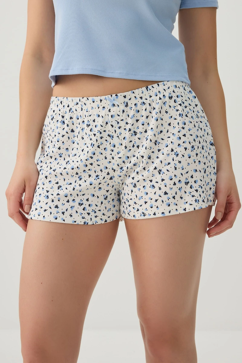 Short pyjama côtelé très doux