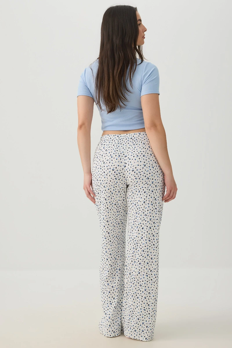 Pantalon de pyjama côtelé très doux fleuri