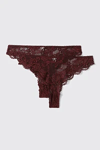 Lot de 2 culottes brésiliennes en dentelle