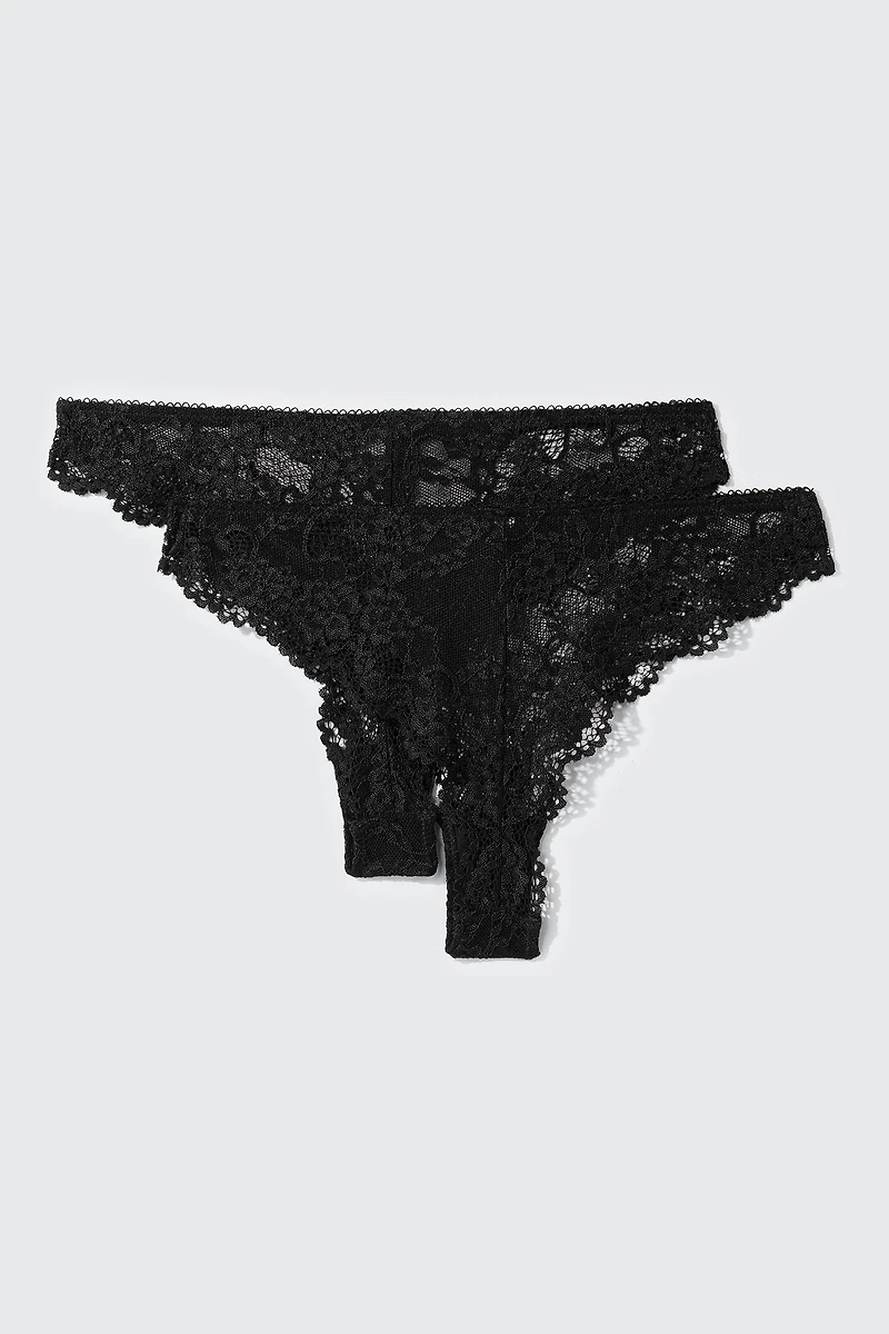 Lot de 2 culottes brésiliennes en dentelle
