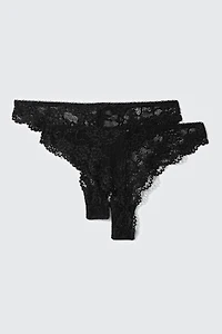 Lot de 2 culottes brésiliennes en dentelle