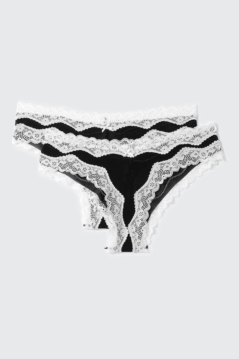 Lot de 2 culottes brésiliennes à pois