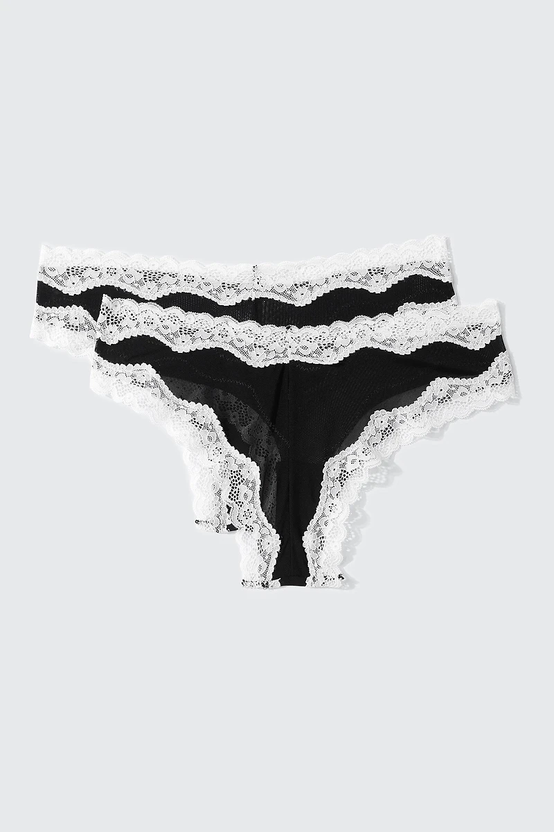 Lot de 2 culottes brésiliennes à pois