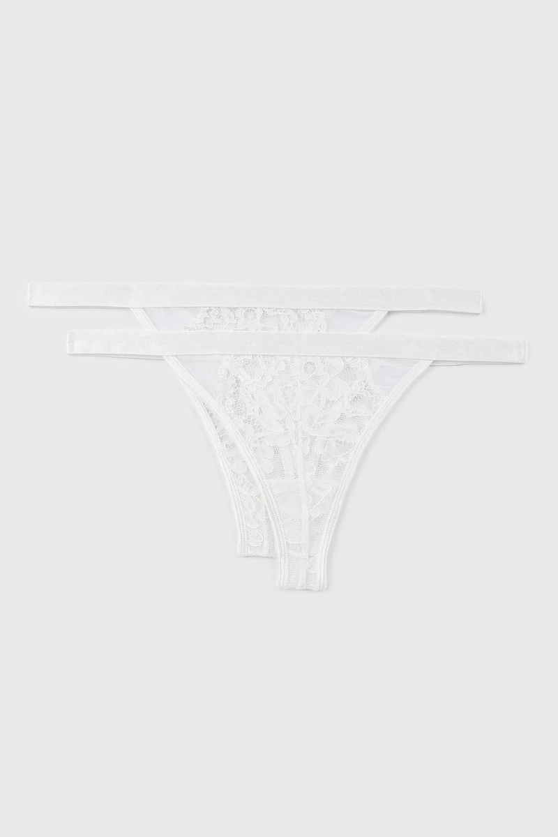 2-Pack Lace Thongs