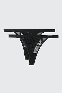 2-Pack Lace Thongs