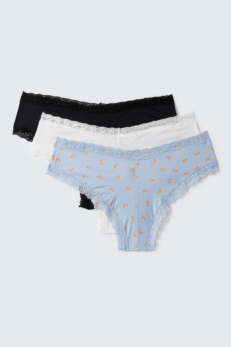 Lot de 3 culottes brésiliennes croissants