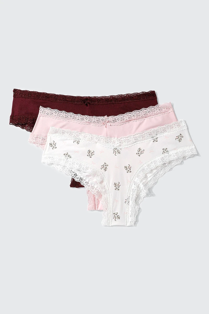 Lot de 3 culottes brésiliennes oursons