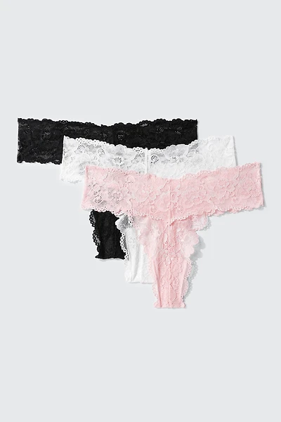 3-Pack Lace Thong Panties