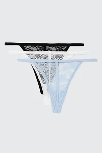 3-Pack Lace String Panties