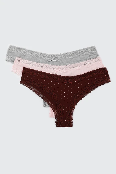 Lot de 3 culottes côtelées brésiliennes