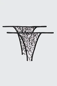 Lot de 2 culottes tangas en maille