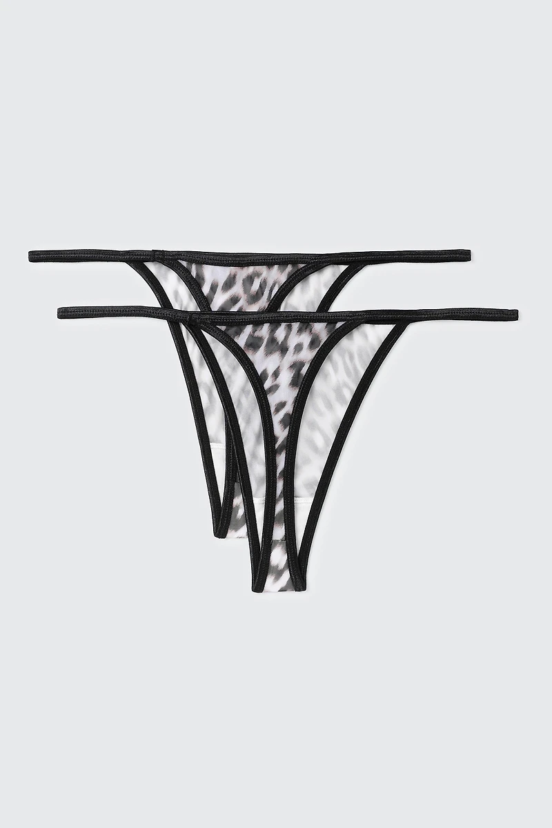 Lot de 2 culottes tangas en maille