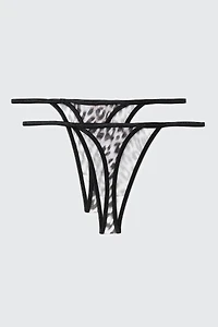 Lot de 2 culottes tangas en maille