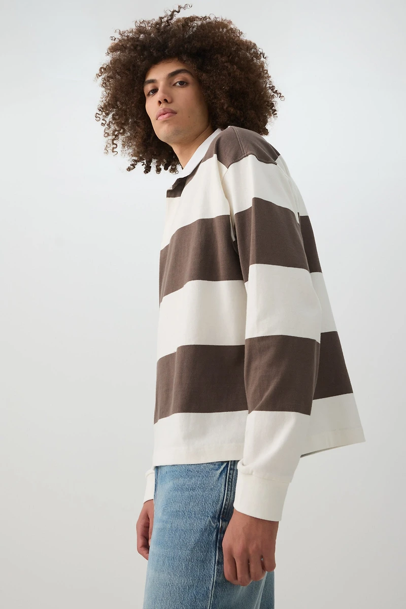 Striped Long Sleeve Polo