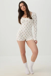 Combishort pyjama côtelé très doux