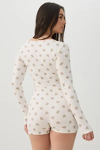 Combishort pyjama côtelé très doux