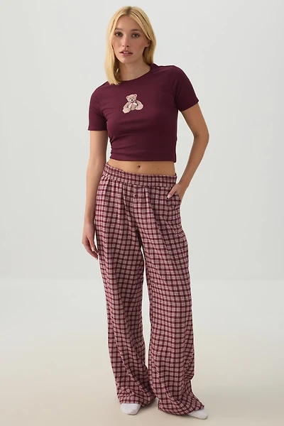 Plaid Loose Pajama Pants
