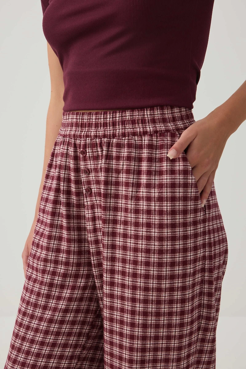 Plaid Loose Pajama Pants