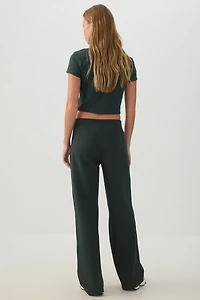 Pantalon à jambe droite en tricot gaufré camactive