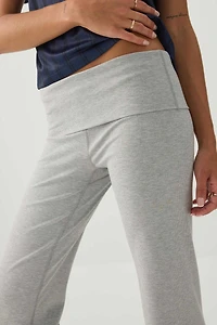 Rib Fold Over Waist Flare Leggings