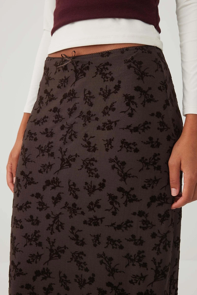 Floral pattern Mesh Maxi Skirt