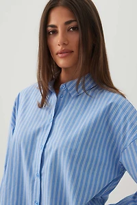 Oversized Striped Button Up Shirt