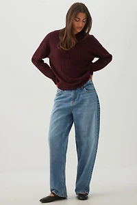 Cable Knit Crew Neck Sweater