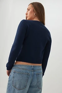 Cardigan boutonné en mélange de laine