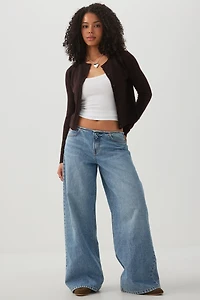 Cropped Button Front Cardigan