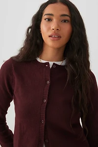 Cropped Button Front Cardigan