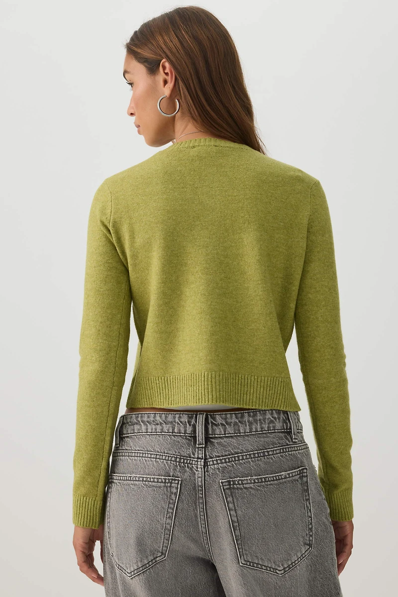 Cropped Button Front Cardigan
