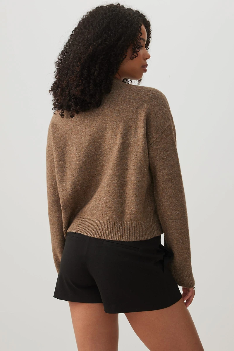 Puppy Jacquard Crew Neck Sweater