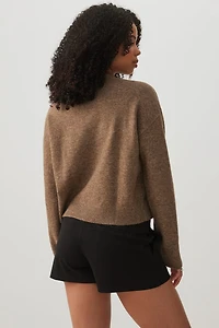 Puppy Jacquard Crew Neck Sweater