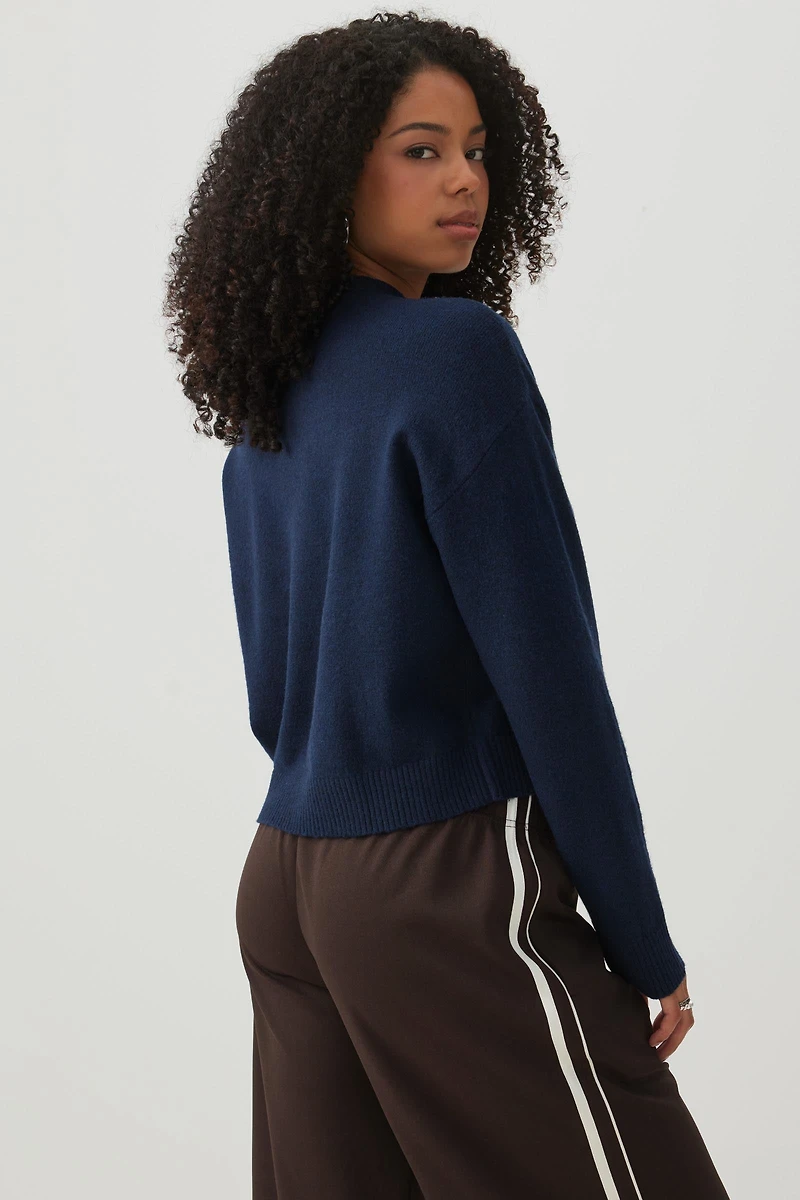 Bear Jacquard Crew Neck Sweater