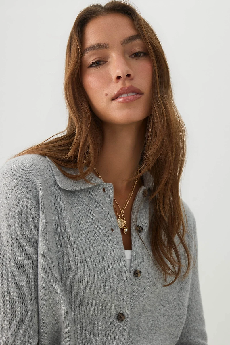 Cropped Polo Cardigan