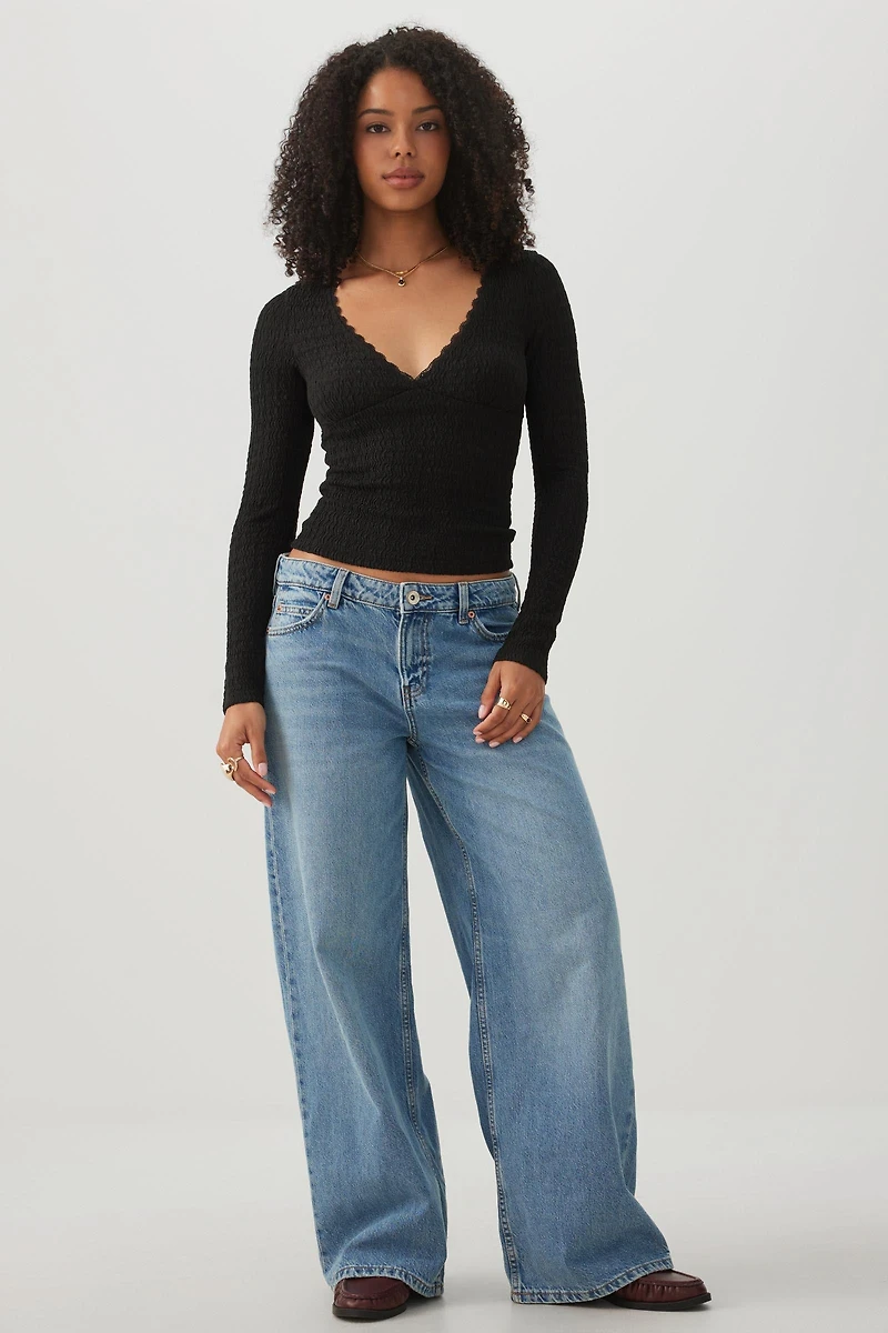 Textured Knit Cropped Top