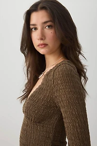 Haut court en tricot texturé