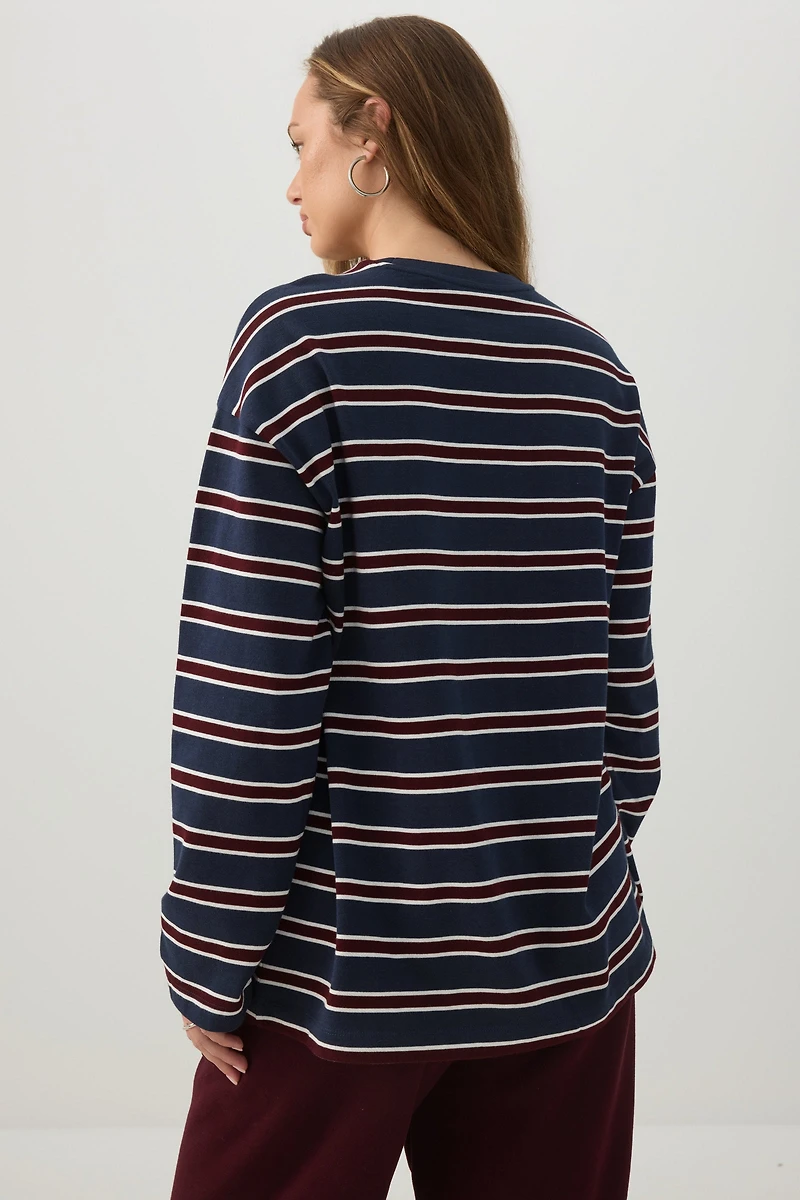 Striped Jersey Long Sleeve Top