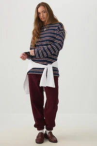 Striped Jersey Long Sleeve Top