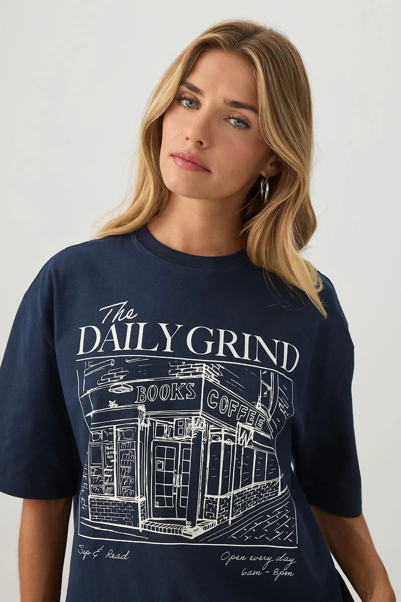 T-shirt graphique ample en coton