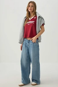 Graphic Print Mesh T-Shirt