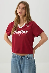 Graphic Print Mesh T-Shirt