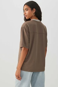 Extra-Long Graphic Mesh T-Shirt
