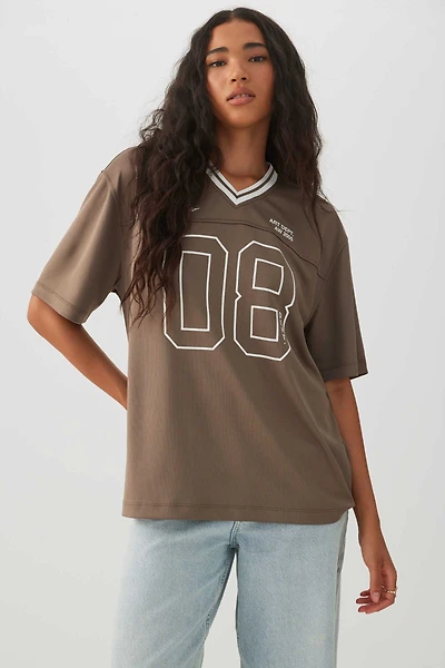 Extra-Long Graphic Mesh T-Shirt