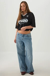Extra-Long Graphic Mesh T-Shirt