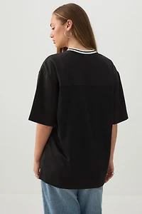Extra-Long Graphic Mesh T-Shirt