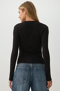 Rib Long Sleeve Top