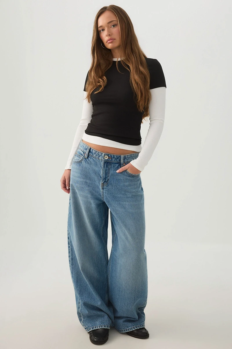 Rib Crew Neck T-Shirt